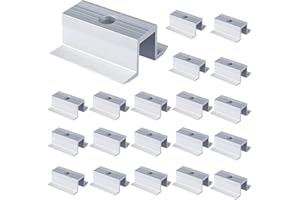 LUFEIS Panneaux Solaires, 20 Pièces Pince de Fixation réglable pour Panneau Solaire PV, Support photovoltaïque Large, Pince Fixation pour Panneau Solaire PV, Pour hauteur du module 25-50 mm