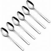 Kabakoz &Ccedil;ay Kaşığı, 6'lı Paslanmaz &Ccedil;elik Kaşık Seti, G&uuml;m&uuml;ş Metal 10 cm, 6 Adet