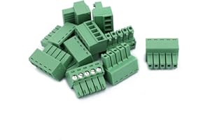 UXCELL sourcingmap 10Pcs 300V KF2EDGK 3.5mm Pitch 5-Pin PCB Screw Terminal Block Connector