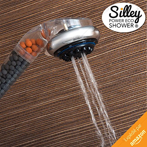 [Neue 2017] silley® Power Eco Shower Original & # x2605; Duschkopf mit Kügelchen für Erfassen die Elektronen – 7 Strahlarten: Standard/Turbo/SPA/Soft/Normal/Massage/Spray + Stop – Funktion Handbrause Universal-Qualität Einfache Installation – Duschkopf Economy – Box ideal Geschenk - 8