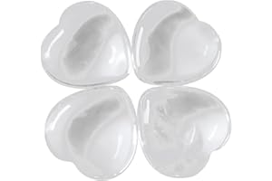 Lovionus89 Cristallo Lovionus89 a forma di cuore da 25 mm e pietre di guarigione intagliate Chakra Reiki per bilanciare l'energia per gioielli fai-da-te, Quarzo bianco