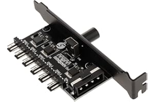 Homyl Concentrador Divisor De Ventilador De Refrigeración, CPU Cooling HUB 6Port 12V 3Pin / 4Pin Fan Speed ​​Controller For PC Computer