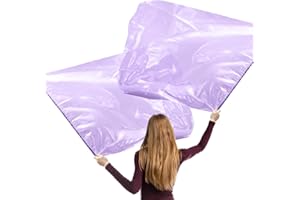 XIHIRCD 2pcs Worship Flags, 51x45 Inch Shiny Praise Dance Flags with Scalable Rods Silk Like Rectangle Worship Angel Wing Flags Banners for Dance Church Stage Performance Ministry (Transparent Purple)