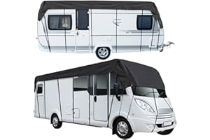 MRWiZMS Bache de Protection Camping Car, Bache Caravane, 420D Tissu Oxford résistant aux UV/Eau/Poussière, Housse de Caravane Universelle pour Camping-Cars (L650 x W300cm(L256 x W118in))