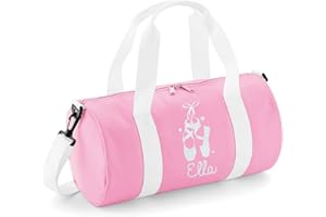 beyondsome Childrens Personalised Glitter Ballet Shoes Barrel Bag