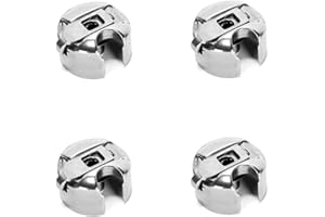 Ruimou 4 cajas de bobina de acero inoxidable para máquina de coser de 22,5 x 13 mm para carga frontal individual