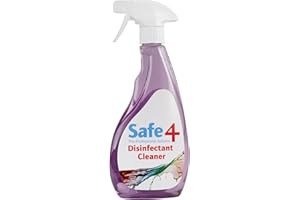 Safe4 Professional Surface Disinfectant Cleaner Ready to Use - Safe for Pets - Ideal for Home, Animal, Bird & Pet Cages & General Commercial Office Cleaning (500 ml (Pack of 1), Lavender)