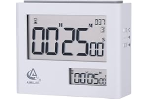 AIMILAR Horloge Pomodoro à Double écran - Minuterie d'intervalle de Cuisine avec Compte à rebours numérique avec réveil Pomodoro 25, Minuterie de productivité réglable de 5 Minutes pour la Cuisine