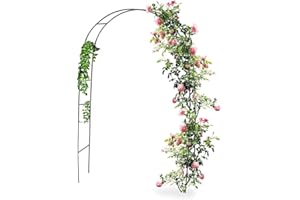 ARREDITALY Arco Da Giardino Per Piante Rampicanti Rose Pergolato Traliccio Vite Decorazione Per Eventi Matrimoni Viali Design Sostegno In Metallo Verde Scuro 240 x 140 x 38 cm