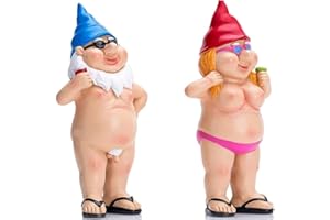 Norhogo 1 paire de nains drôles de nains de jardin - Sculpture d'extérieur - Décoration intérieure ou extérieure pour pelouse, cour, balcon, véranda, terrasse, maison, jardin