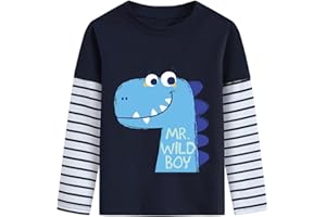 DHASIUE Langarmshirt Jungen Bagger Dinosaurier Ballspiel Planet Der Blaue Zug Pullover Kinder Longsleeve Tshirt 1-7 Jahre Gr.92-122
