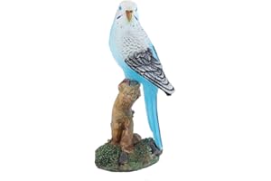 LOVIVER Künstliche Gartenfigur Wellensittich Zaunfigur Gartenfigur, Blau