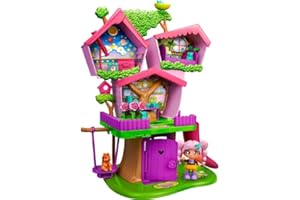 Pinypon - Casa Árbol, con 3 Espacios Diferentes para el Juego Interactivo, Ascensor Manual, tobogán, Columpio y Flores Que Crecen, una Figura Varios Accesorios, + 4 años, Famosa (700016652)