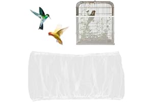 JEYORZY 1 pcs Cubierta Jaula de Pájaros, Cubierta de Malla de Nylon, Cubiertas Ajustables de Jaula de Pájaros, Rejilla Jaula para Loros, Cordón Ajustable de Gran Tamaño Funda Jaula Pajaro