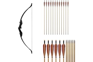 BIUBIUSOT 53" Takedown Recurve Bow and Arrow Set Adult 30/40LBS Archery Right Left Hand Archery Target Practice Outdoor Hunting 12pcs Mixed Carbon Arrow