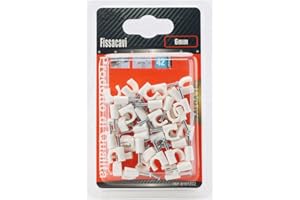 LEDLUX 46 clips de cable de 4 mm con clavo, clips para cables, para pared, redondos, muchos otros tamaños disponibles