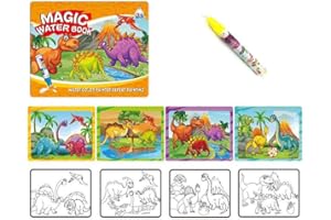 Sipobuy Magia woda rysunek książka kolorowanka Doodle z magicznym ołówkiem, deska do malowania, dla dzieci, do edukacji, rysowania, zabawka (dinozaur)