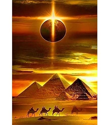 Kit Diamond Painting 5D YSCOLOR – Sole E Cammello Piramidi Egizie – 30x40cm – Rotondo - 3