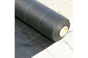 Mugar- Malla antimaleza/antihierba de 110g/m2 para Evitar el Crecimiento indeseado de Malas Hierbas: 1/2/3/4 Metros de Ancho. (2x10m)
