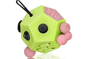 VCOSTORE Fidget Cube with 12 Sides - Original Cubo Antiestres Adultos Dado Antiestres Fidget Cube Toy for All Ages with ADHD, Add, ASD, ADHD