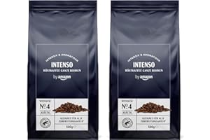 by Amazon Kaffeebohnen Caffè Intenso, Leichte Röstung, 1 kg, 2 Packungen mit 500 g – Rainforest Alliance-Zertifizierung