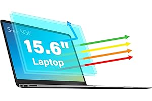 SenseAGE Pellicola salvaschermo Anti Luce Blu per Laptop (Confezione da 2), Filtro Schermo antiriflesso e AntiGraffio, allevia l'affaticamento degli Occhi, Compatibile per Laptop 15,6" (16:9)