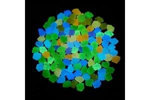 HARUPINK 300 Stück Bunt Leuchtsteine,Leuchtender Stein,Leuchtende Kieselsteine,Gartensteine,Dekoration für Gehwege Rasen Hof Gehweg Aquarium Wege (Farbe, 17 * 13mm)