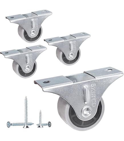Lot De 20 Petites Roulettes Fixes SKIR'CO – 25 Mm Caoutchouc – Vis Incluses – Pour Meubles Légers, Boîtes, Bacs