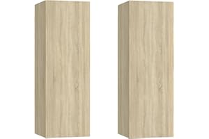 Tidyard Mobile per TV da Parete 2 pz Moderno in Truciolato 30,5x30x90/110 cm,Mobile TV a Muro Moderno 2 pz,Armadietto per TV 2 pz Moderno da Parete,Armadietto per TV a Muro Moderno