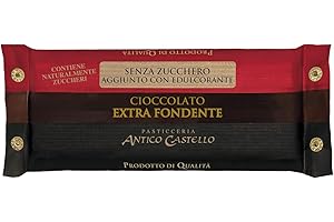 Cioccolato Extra Fondente SENZA ZUCCHERO aggiunto, 200 gr - Pasticceria Antico Castello