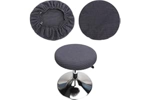 ‎HUALISIJI HuaLiSiJi Hockerbezug Rund 30-40cm Bezug Hocker Rund Elastischer Hocker Rundbezug, Waschbar Pflegeleicht Weich und Langlebig,für Runde Oder Quadratische Hocke (1 Stück Grau)