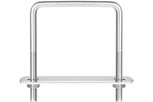 sourcing map U Bracket 1 Piece U-Bolt M6 x 62 mm x 80 mm Square U-Bolt 304 Stainless Steel U-Bolts with Nut Plate Bracket Clamp Fence Attachment for Roof Box Car Pipe Towing