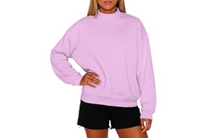 GENERIC Damen Sweatshirt Oversized Pullover Basic Langarm Shirt Stehkragen Top Herbst Winter Freizeit Oberteile