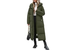 Yuson Girl Women's Long Coats Winter Jackets for Women Quilted Padded Coats Elegant Thermal Ladies Puffer Jackets Zipper Hooded Parka Overcoat Water Repellent Windproof Outerwear