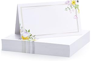 Mexgcom 50 Stück Tischkarten Kraftpapier, Papierformat ist 10x9 CM, Tischdekoration Namenskarten zum Beschriften Platzkarten für Hochzeit Geburtstag Konfirmation Kommunion Taufe Feier usw (Stil A)