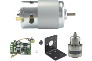 CONQUERALL Moteur 895 12V 9000RPM/24V 18000RPM Moteur DC à couple élevé avec support de mandrin et contrôleur de vitesse 20A