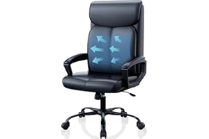 ‎ASUKALE Asukale Ergonomischer Bürostuhl, Schreibtischstuhl, Chefsessel, Office Chair, PC Computerstuhl, mit Gepolsterter Armlehne, Rückenlehne und Wippfunktion, Höhenverstellbar, Schwarz