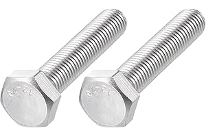 METALLIXITY Hex Bolts (M14-2x70mm) 2Pcs, 304 Stainless Steel Coarse Fully Threaded Hex Head Screw Bolt Machine Screws - for Furniture Repair, Silver