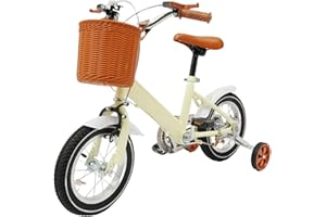 HUOMMGS 12 Zoll Kinderfahrrad Upgraded Kinder Fahrrad für ab 2-4 Jahre Höhenverstellbar Kinderfahrrad mit Stützrädern und Korb Jugend Fahrrad für Jungen & Mädchen