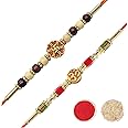 YouBella Rakhi for Brother and Bhabhi Rakhi Set of 2 Jewellery Bracelet Rakhi Combo for Brother, Rakhi Gift for Bhaiyya/Bhai | Rakhi with Roli Chawal