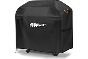 Ezilif BBQ Cover, 420D Oxford BBQ Covers Waterproof Heavy Duty Large, Rip-Proof/Dustproof/UV-Resistant Barbecue Cover, Outdoor Large Gas Grill Cover for Weber, Brinkmann, Char-Broil (147x61x122cm)