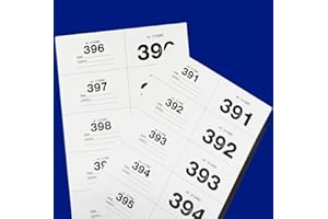 YLAB Boletos para la rifa Jumbo Extra Grande - 1-400 boletos para guardarropa (Blanco)