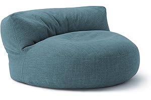‎LUMALAND Lumaland Sitzsack Lounge | Sofa-Sitzsack 90 x 50 cm mit Rückenlehne | Flexibler Indoor Beanbag | Ergonomisch & Robust | Mit anpassungsfähiger EPS-Füllung | Waschbarer Bezug [Aqua]