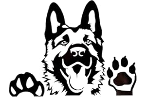 TIZIKJ Adesivo per auto, 25 cm, colore nero, con cane da pastore tedesco, colore nero, nero, per animali domestici, cane, impermeabile, per paraurti, decorazione per lunotto posteriore