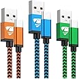 Cavo USB C, Cavo USB Type-C 2Metri 3Pezzi Caricabatterie Cavetto Ricarica Rapida Filo Caricatore Carica per Samsung S21 S22 S