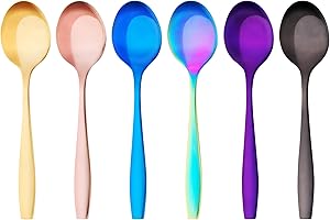 GRÄWE Set di 6 cucchiaini da caffè in acciaio inox, lucidati a mano, lavabili in lavastoviglie, colorati – Serie Königstein