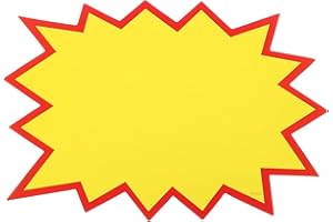 PATIKIL 40pcs Star Burst Signs, 7x5.5in Blank Star Burst Signs Price Tag Stickers Pricing Tags Fluorescent Neon Paper for Sign Retail Store Vehicle, Blank