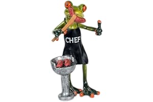 FORMANO Słodka żaba na grillu z kiełbasą dekoracyjna figurka dekoracyjna figurka ozdobna figurka żaba