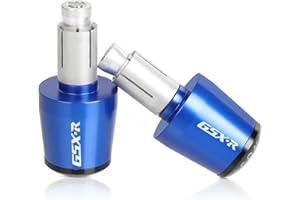 YIEBA 2Pcs 7/8"22mm Contrappeso Del Manubrio Per GSXR GSX-R 600 750 1000 1300 GSR750 Moto Manubrio Gear Balanced Plug Slider Manubrio Estremità Grips Cap Alluminio(blu)