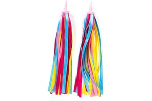 VILIA 1Pair (2pcs) Bike Handlebar Streamers Bicycle Grips Colorful Polyester Streamers Tassel Ribbons for Boys Girls
